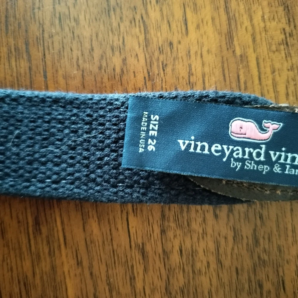 Vineyard Vines Boys Blue Whale Leather Belt
